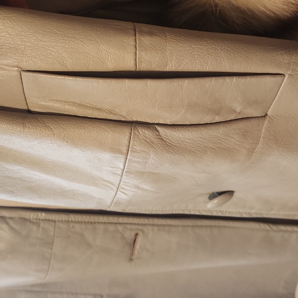 Vintage Leather Fur Trim Coat - Picture 7 of 11